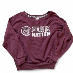 Victoria's Secret Pink Nation Burgundy Crewneck Sweater
